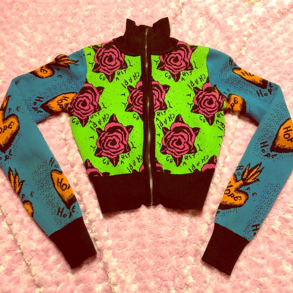 Betsey Johnson colorblock sm turtleneck sweater